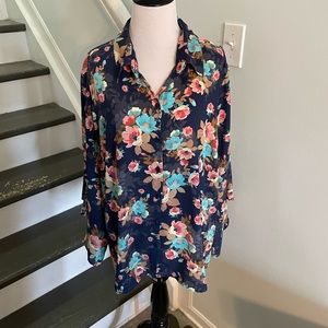 NY Collection floral blouse